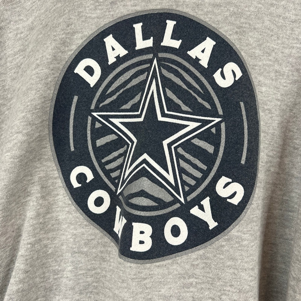 Dallas Cowboys NFL Crest Emblem Pullover Hoodie Heather Gray Men's Size XL - Picture 3 of 4